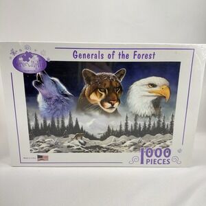 Sealed Serendipity "Generals Of The Forest" 1000 Piece Puzzle Wolves Eagles USA